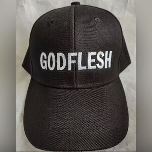 Godflesh NWOT Black Block Text Cap Loop Hat Death Experimental Metal Industrial